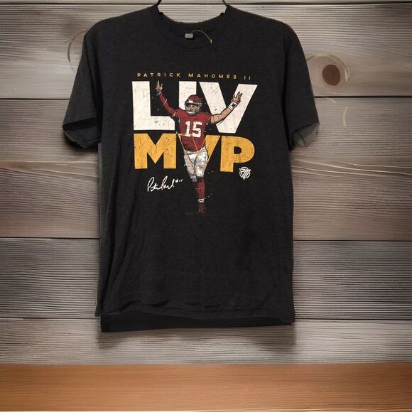 Patrick Mahomes II T-Shirt Small? LIV MVP #15 Black Short Sleeve Tee No Tag - Picture 1 of 6